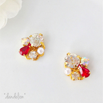 ボルドークリスタルビジューピアス/イヤリング
