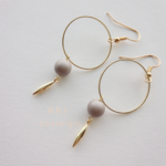 秋色　マットグレーパール　ピアス/イヤリング/ノンホールピアス