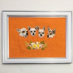 korihoha様オーダー品☆犬の手刺繍のポートレート