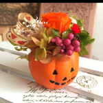 ハロウィン陶器＊プリザーブドアレンジ
