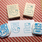 【aki様オーダー分】リボンネコのお名前はんこ