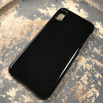  【艶type2個】iPhone Ｘ 【カメラのレンズ縦長】  2個セット  デコ専用超ツヤツヤ  ハードケース  ブラック    オリジナルケースづくりに♡