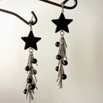 スター beads×metalチェーン ピアス／イヤリング