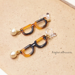 ちいさなべっ甲メガネ＊イヤリング/ピアス/ノンホールピアス