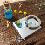 再販×7＊”ちゃぷちゃぷ♪ 小さな池で泳ぐ アヒルちゃん” スマホリング/スマホスタンド/バンカーリング SV