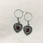 silver rose hoop pierce