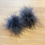 羽根　マラボウ　グレー　丸型　針金付き　直径約５ｃｍ　2個　『Twist+zeroツイスト＋ゼロ』	