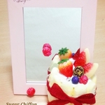 【送料無料】シャルロットケーキのスタンドミラー♡