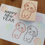 ふわふわトイプードルの消しゴムはんこ