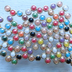 200個（約8ｇ）枠付きガラスパーツ 4mm カラフルMix　レジン ネイル Q937Q365-1