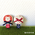 【再販】ライオンさんとキリンさんのヘアクリップ(縦付け)