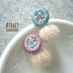 ramillete＊mocomocoキャッチ 刺繍 ピアス 