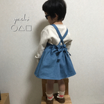 新作ベビーサロペッスカート☆日本製ソフトdenim＊