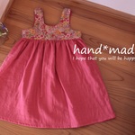 ノースリワンピ90*Wガーゼ・赤紫*リバティ 