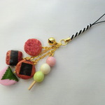 和菓子ストラップ(お煎餅・桜餅・三色団子)