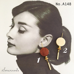 No.A148 ✦︎メタルスティック × ウッド ピアス