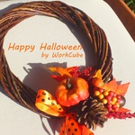 35cm  かぼちゃハロウィンリース　秋リース