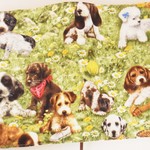 【文庫本】ゴムバンド栞付ブックカバー★犬の仲間たち★USAコットン