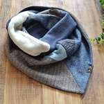 ウエスタンパッチスヌード　ブラウン×ブルー
