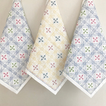 【オーダー品：midori3329様専用】刺し子の布巾（枡刺し／ブルー系・イエロー系）