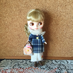 【SALE】チェックのカットソーとスカート