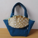 ファーのシェルトート（teal green）