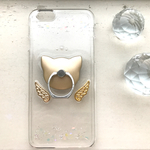 ANGEL CAT ＊ 猫 スマホリング付き スマホケース / シンプル iPhoneケース Android 可能