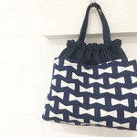 バッグインバッグ*リボン×デニム風 おむつポーチ