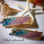 《送料無料》流れ星のの水面レジンのバレッタ🐚