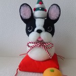 羊毛フェルト  フレンチブルドック(クリスマス&お正月)