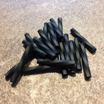 ツイストガラス竹ビーズ　マット黒　２０ｍｍ×太さ３ｍｍ　（２０本）　　『Twist+zeroツイスト＋ゼロ』