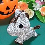 グレーのミニミニお馬さんストラップ