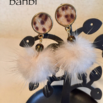 【SALE】ヒョウ柄ハラコ&ミンクファー★ピアス