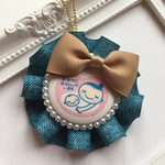 【再×5】マタニティロゼット★青デニム×ベージュリボン