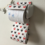 トイレットペーパーホルダーカバー 本とネコ 白