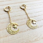 再販　月と星のイヤリング【ゴールド】