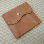 本革　渋い!! 縫い目の見えない究極の財布「さざなみ」茶