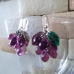 秋　ワイン好きな方　葡萄　ぷっくり🍇巨峰ピアス🍇ぶどうピアス