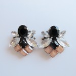 【★期間限定★送料無料】ビジューピアス イヤリング＊Black&Beige＊
