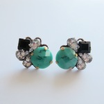 【再販】ビジューピアス イヤリング＊Turquoise green＊