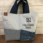 大きめトートバッグ デニムリメイク