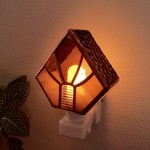 [Tiny Houses：ボルドー] おやすみランプ・ステンドグラス 