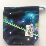 コップ袋(マチつき巾着袋・宇宙柄)