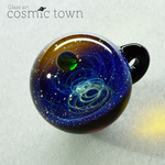 【cosmic town】1点物 宇宙モチーフガラスペンダント / ネックレス  ギフトボックス & 鹿革紐付【オパール入り】