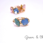 *ネット限定*ビジュー&パールリング  Green&Blue Ver.
