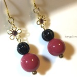 4点限定☆お花☆レッド系アクリルのピアス/イヤリング