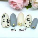 秋フラワー マットコート ネイルチップ