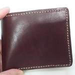 訳ありSALE 二つ折り財布(本革)赤茶02