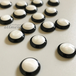 20個set バイカラー 白黒 カボション 14mm