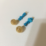 ターコイズ&透かし玉のピアス